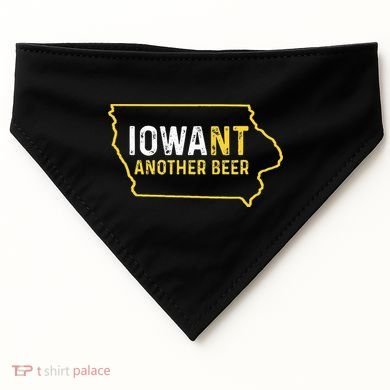 Funny Iowa Beer Distressed Iowa State Map USA-Made Doggie Bandana