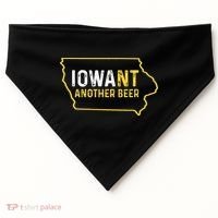 Funny Iowa Beer Distressed Iowa State Map USA-Made Doggie Bandana thumb 0
