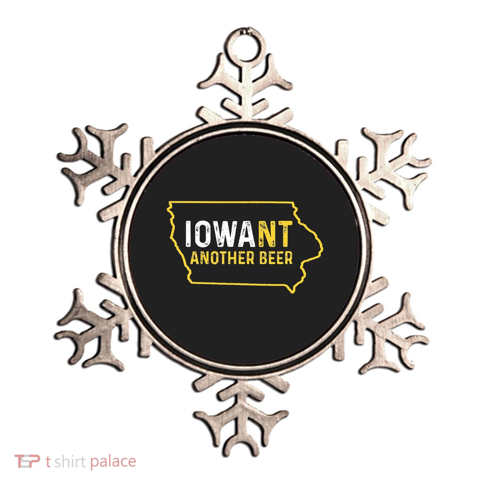 Funny Iowa Beer Distressed Iowa State Map Ornament
