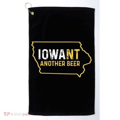 Funny Iowa Beer Distressed Iowa State Map Golf Towel