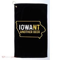 Funny Iowa Beer Distressed Iowa State Map Golf Towel thumb 0