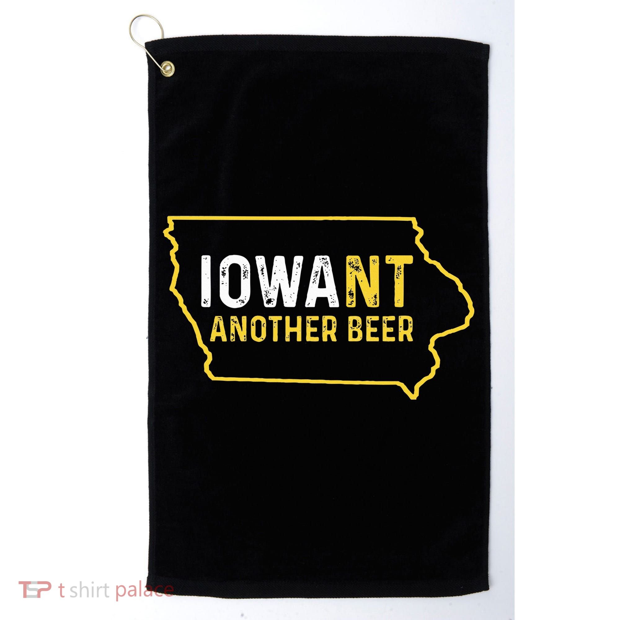 Funny Iowa Beer Distressed Iowa State Map Golf Towel
