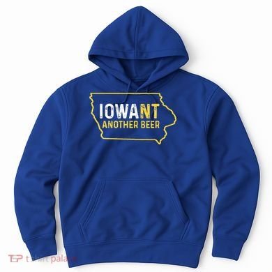 Funny Iowa Beer Distressed Iowa State Map Hoodie