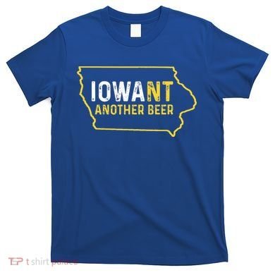 Funny Iowa Beer Distressed Iowa State Map T-Shirt