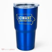 Funny Iowa Beer Distressed Iowa State Map Tumbler thumb 0