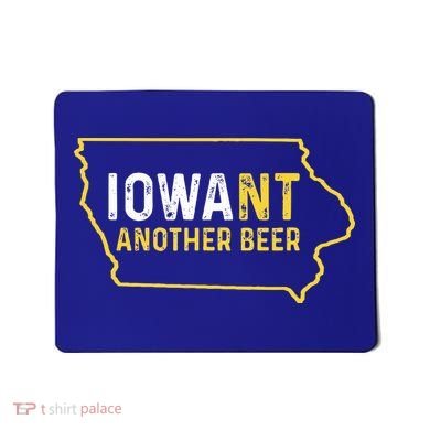 Funny Iowa Beer Distressed Iowa State Map Mousepad