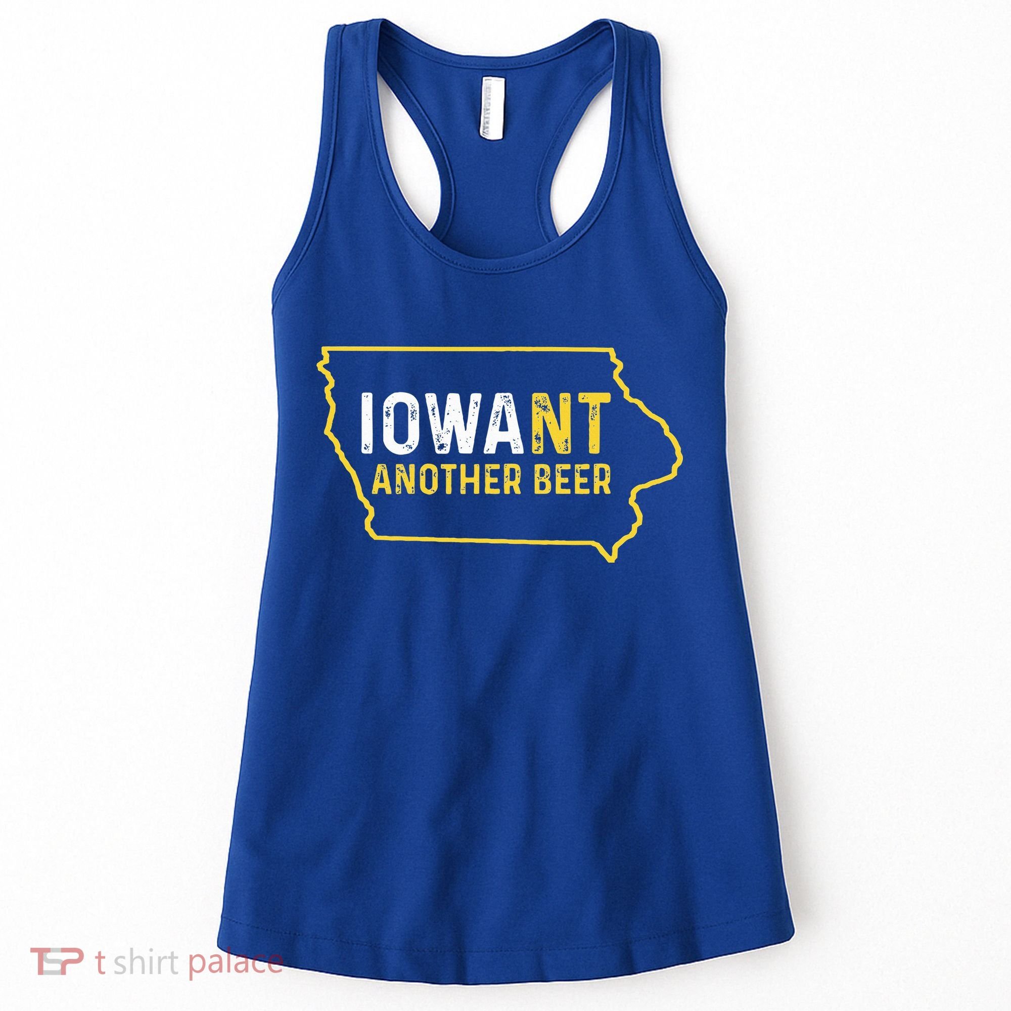 Funny Iowa Beer Distressed Iowa State Map Women's Tank Top
