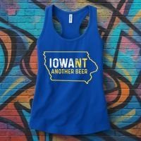 Funny Iowa Beer Distressed Iowa State Map Women's Tank Top thumb 3