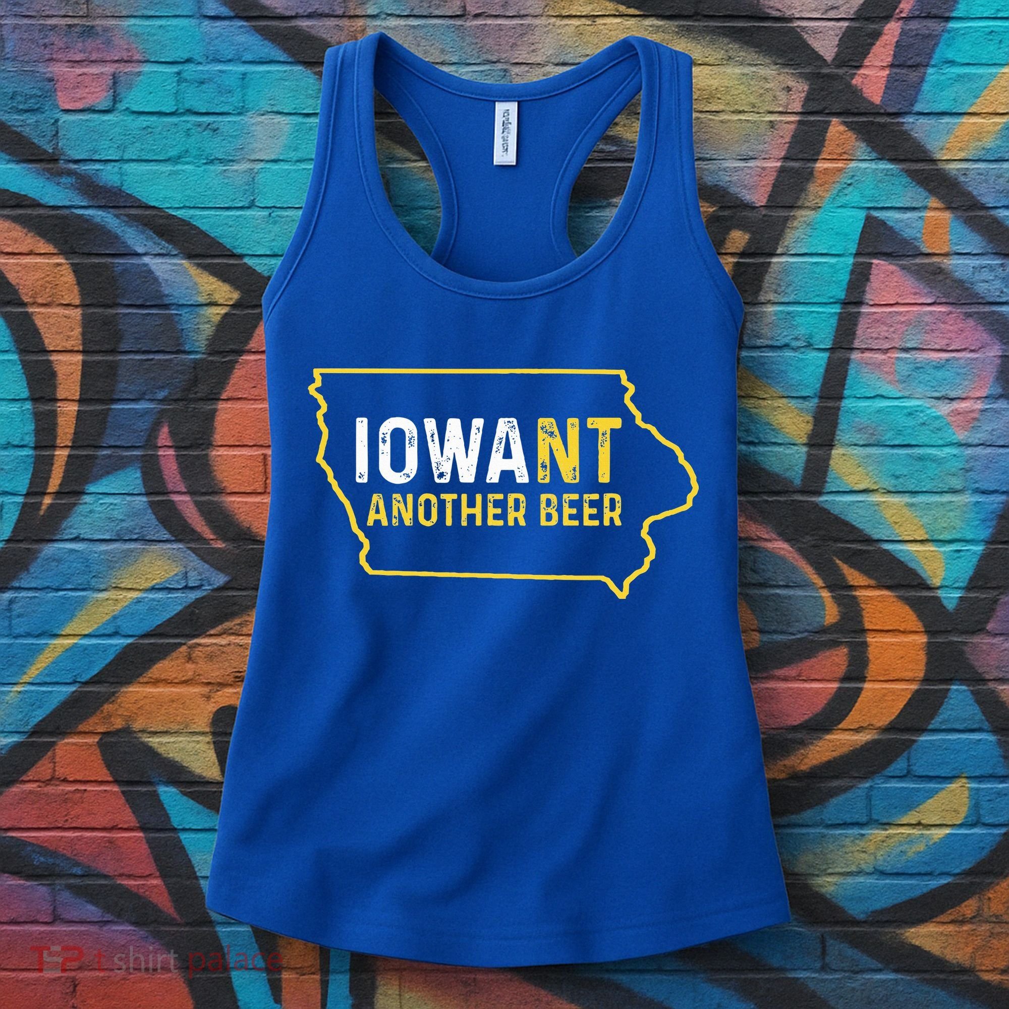 Funny Iowa Beer Distressed Iowa State Map Women's Tank Top