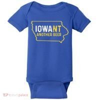 Funny Iowa Beer Distressed Iowa State Map Baby Bodysuit thumb 0