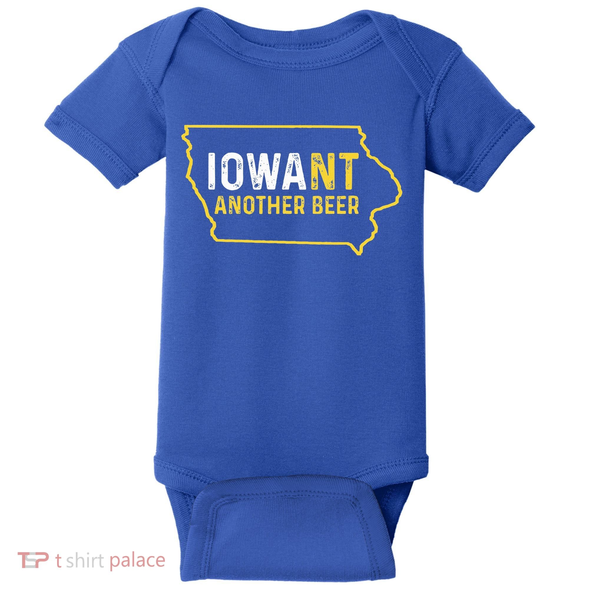 Funny Iowa Beer Distressed Iowa State Map Baby Bodysuit