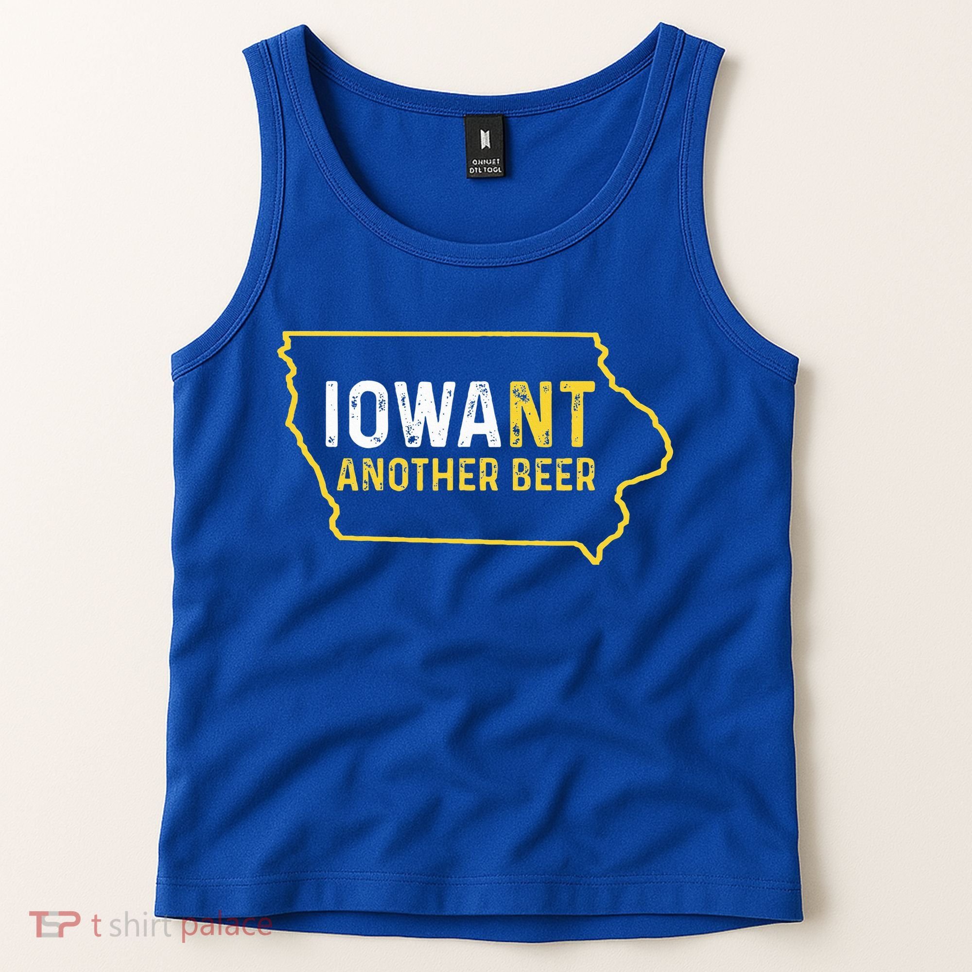 Funny Iowa Beer Distressed Iowa State Map Tank Top