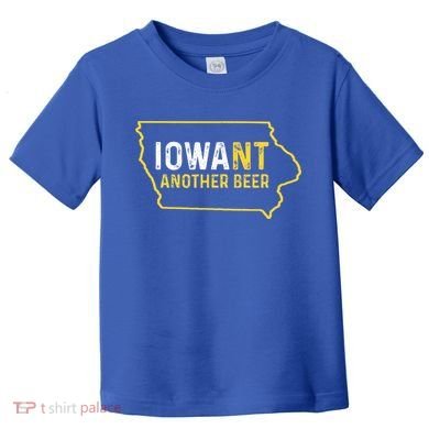Funny Iowa Beer Distressed Iowa State Map Toddler T-Shirt