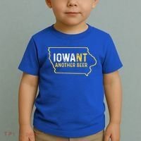 Funny Iowa Beer Distressed Iowa State Map Toddler T-Shirt thumb 2