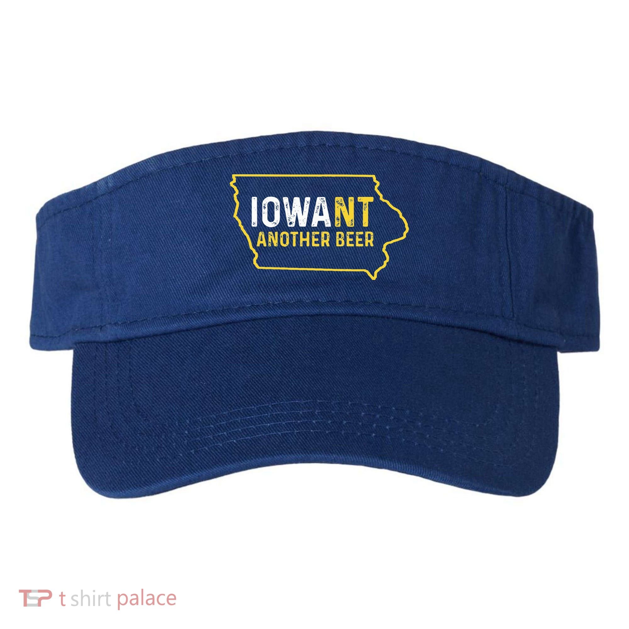 Funny Iowa Beer Distressed Iowa State Map Visor