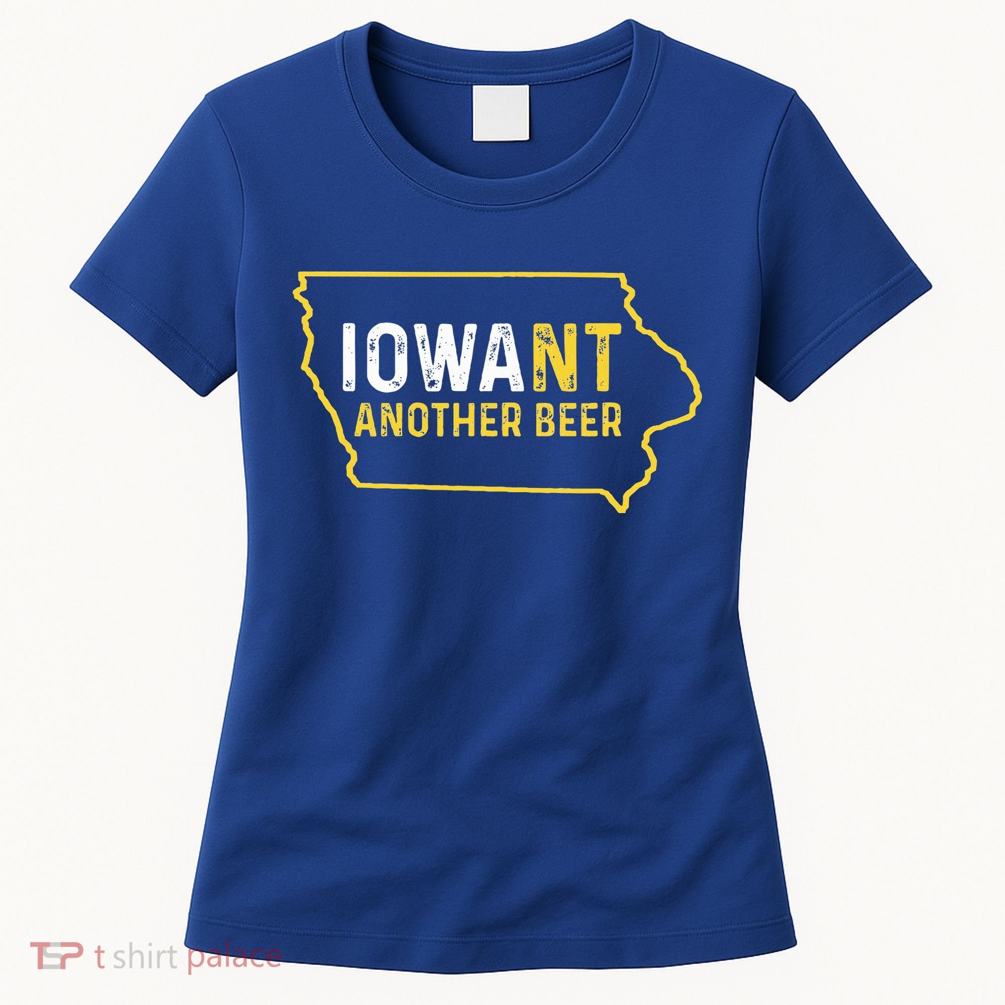 Funny Iowa Beer Distressed Iowa State Map Women's T-Shirt