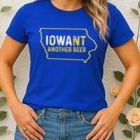 Funny Iowa Beer Distressed Iowa State Map Women's T-Shirt thumb 2
