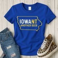 Funny Iowa Beer Distressed Iowa State Map Women's T-Shirt thumb 3