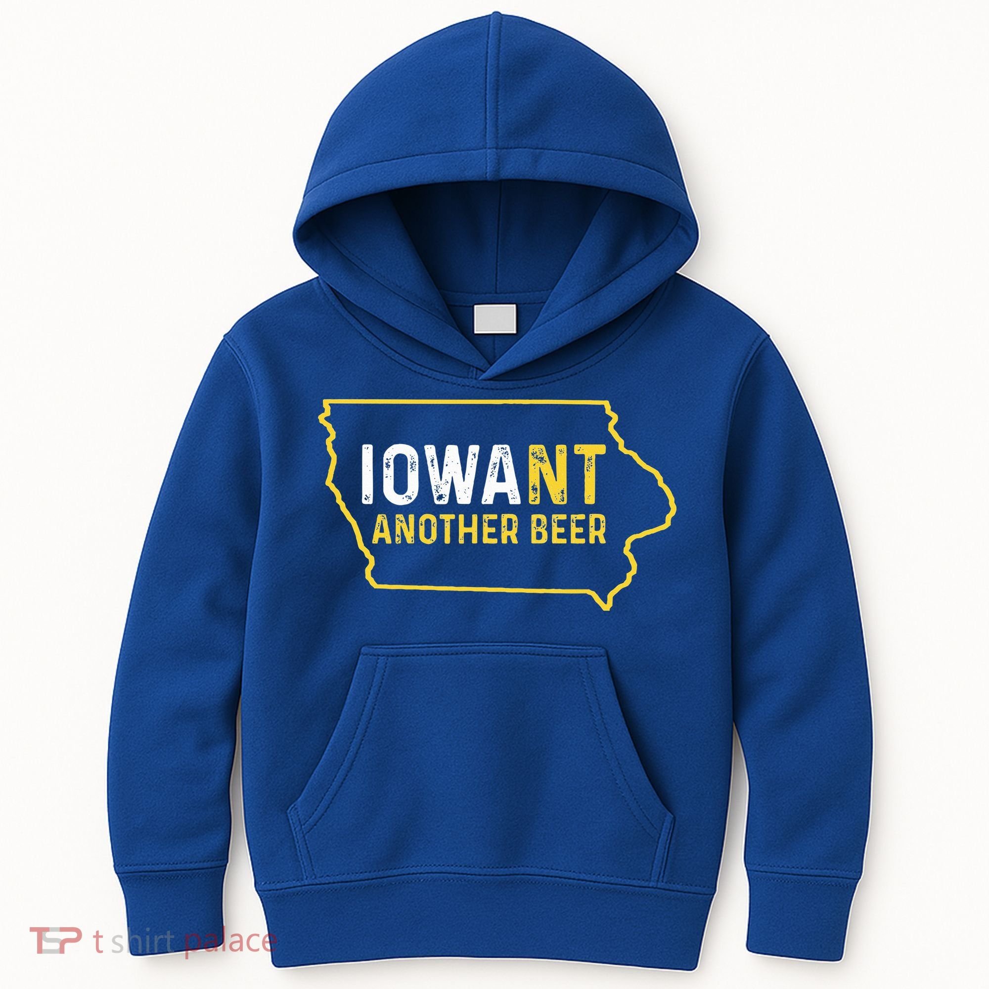 Funny Iowa Beer Distressed Iowa State Map Kids Hoodie