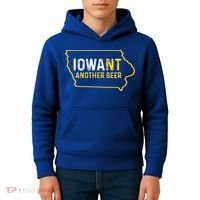 Funny Iowa Beer Distressed Iowa State Map Kids Hoodie thumb 4