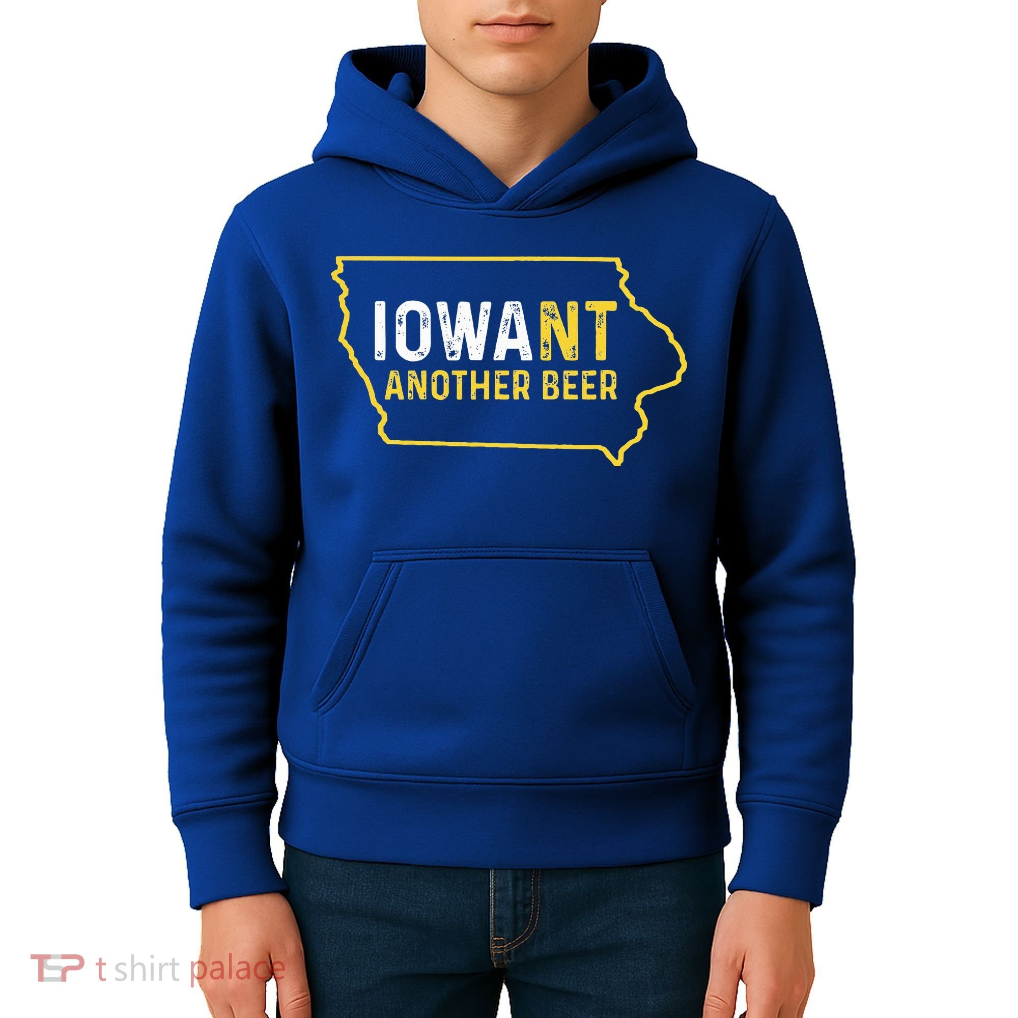 Funny Iowa Beer Distressed Iowa State Map Kids Hoodie