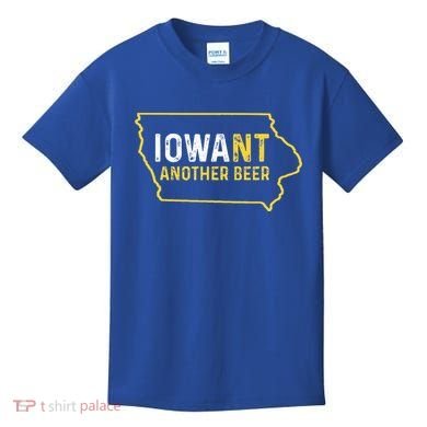 Funny Iowa Beer Distressed Iowa State Map Kids T-Shirt