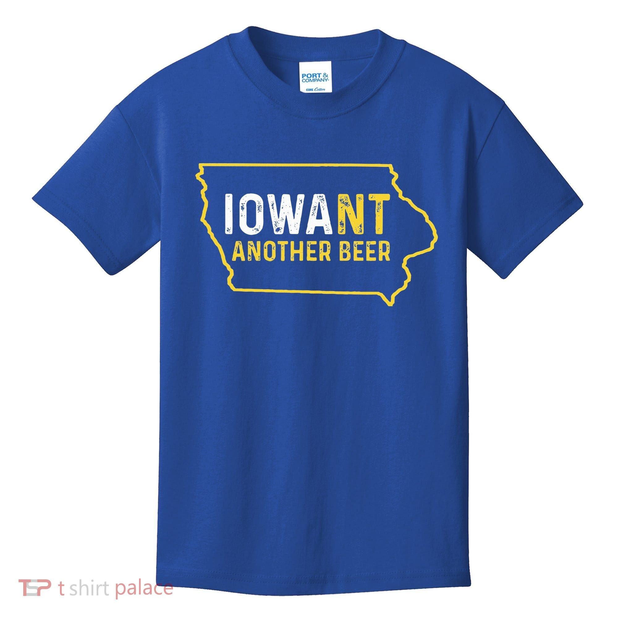 Funny Iowa Beer Distressed Iowa State Map Kids T-Shirt