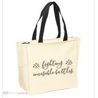 Fighting Invisible Battles Invisible Illness Awareness Tote Bag thumb 2