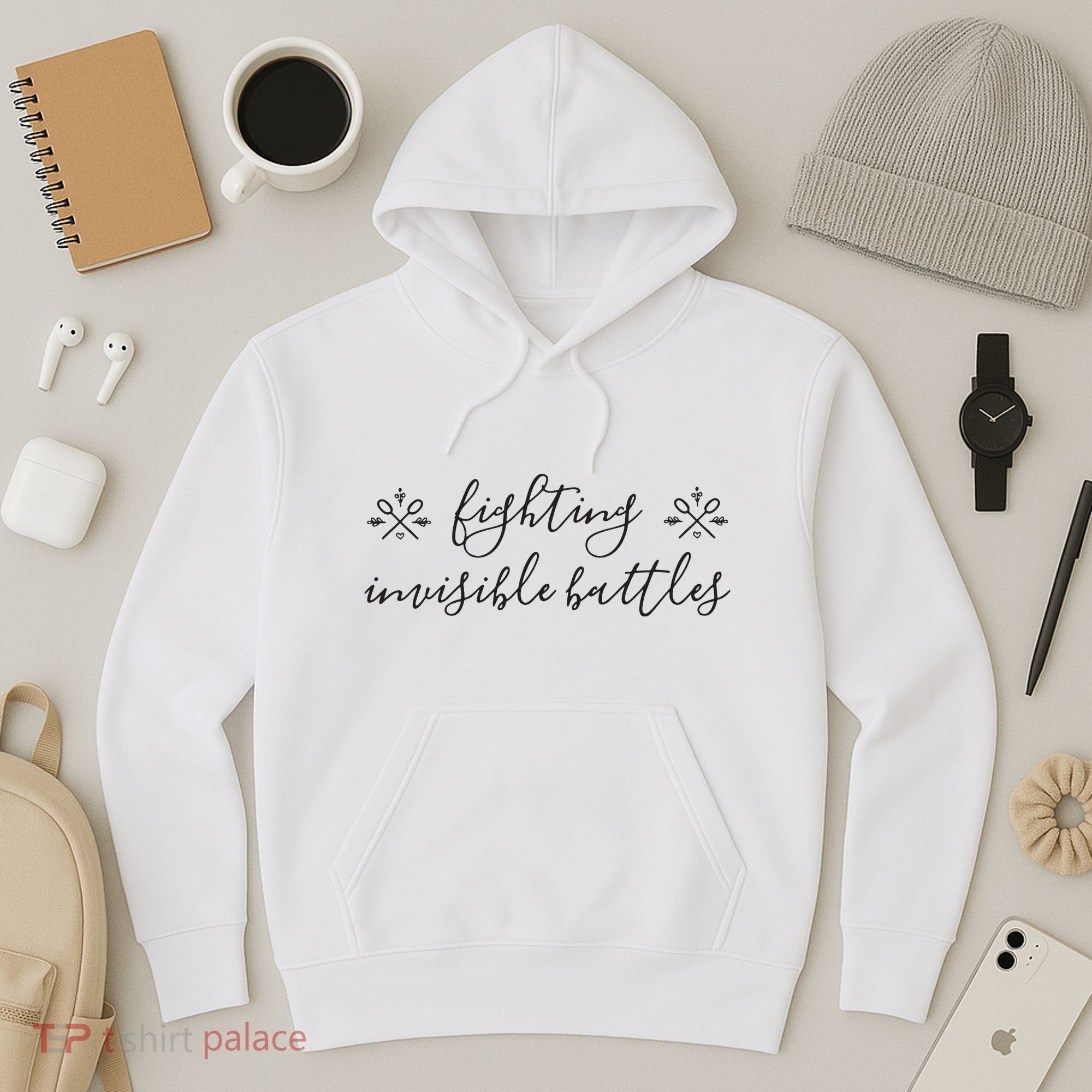 Fighting Invisible Battles Invisible Illness Awareness Hoodie