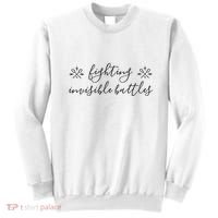 Fighting Invisible Battles Invisible Illness Awareness Sweatshirt thumb 0