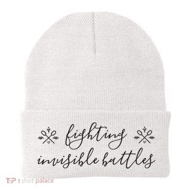 Fighting Invisible Battles Invisible Illness Awareness Beanie