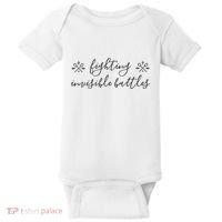 Fighting Invisible Battles Invisible Illness Awareness Baby Bodysuit thumb 0