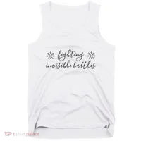 Fighting Invisible Battles Invisible Illness Awareness Tank Top thumb 0