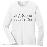 Fighting Invisible Battles Invisible Illness Awareness Women's Long Sleeve Shirt thumb 0