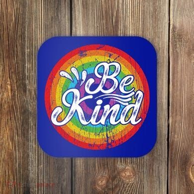 Flowers Illustration Be Kind Sunflower Gift Coaster