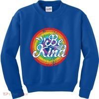 Flowers Illustration Be Kind Sunflower Gift Kids Sweatshirt thumb 0