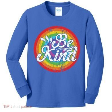 Flowers Illustration Be Kind Sunflower Gift Kids Long Sleeve Shirt