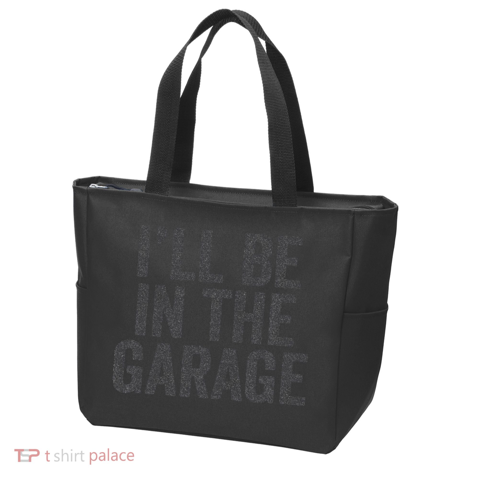 Funny Ill Be In The Garage Retro Car Dad Joke Fathers Day Tote Bag