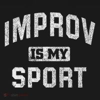 Funny Improv Comedy Gift Improv Is My Sport Flat Bill Trucker Hat thumb 2