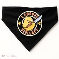 Funny I Choose Violence Baby Chick With Knife USA-Made Doggie Bandana thumb 0