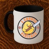 Funny I Choose Violence Baby Chick With Knife Coffee Mug thumb 2