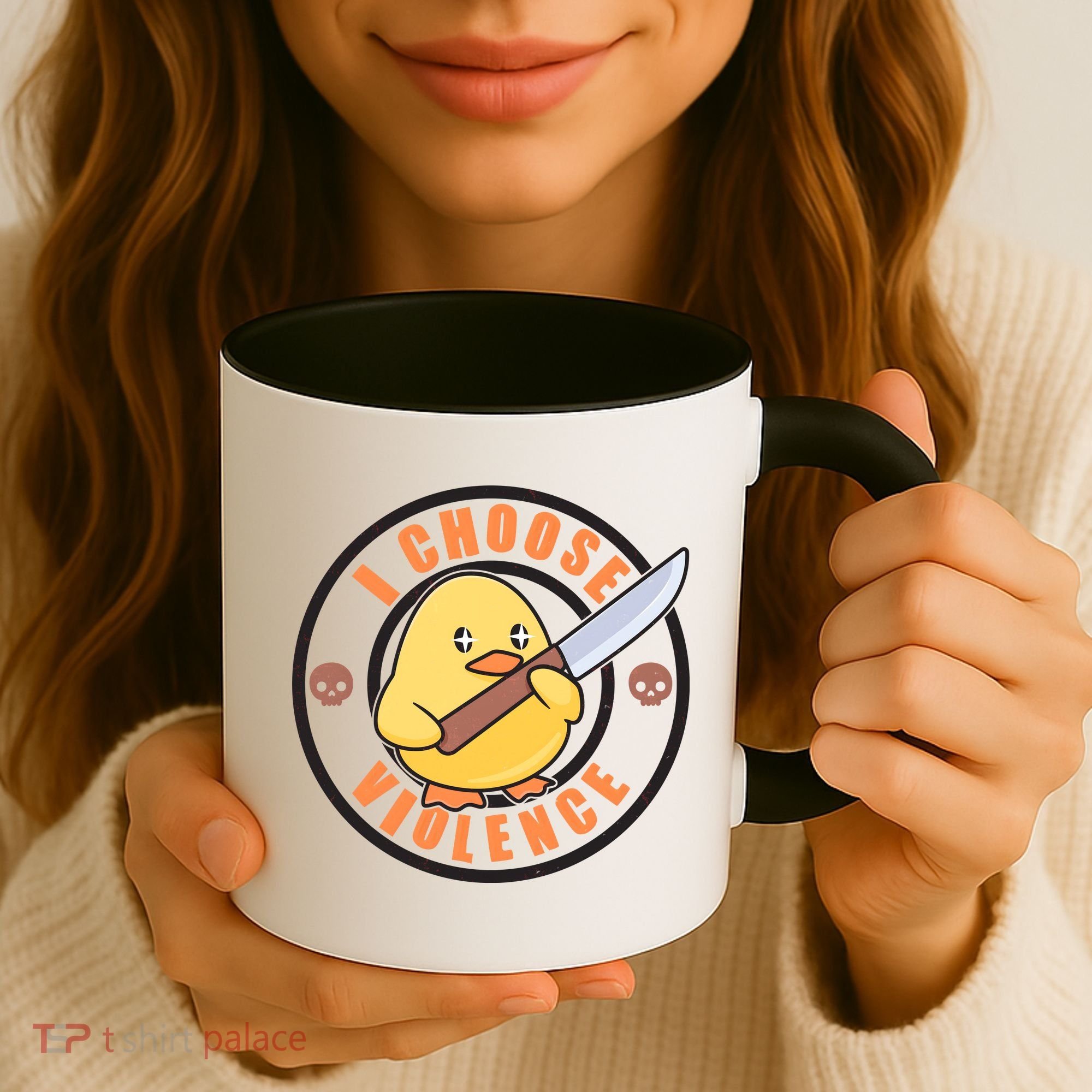 Funny I Choose Violence Baby Chick With Knife Coffee Mug