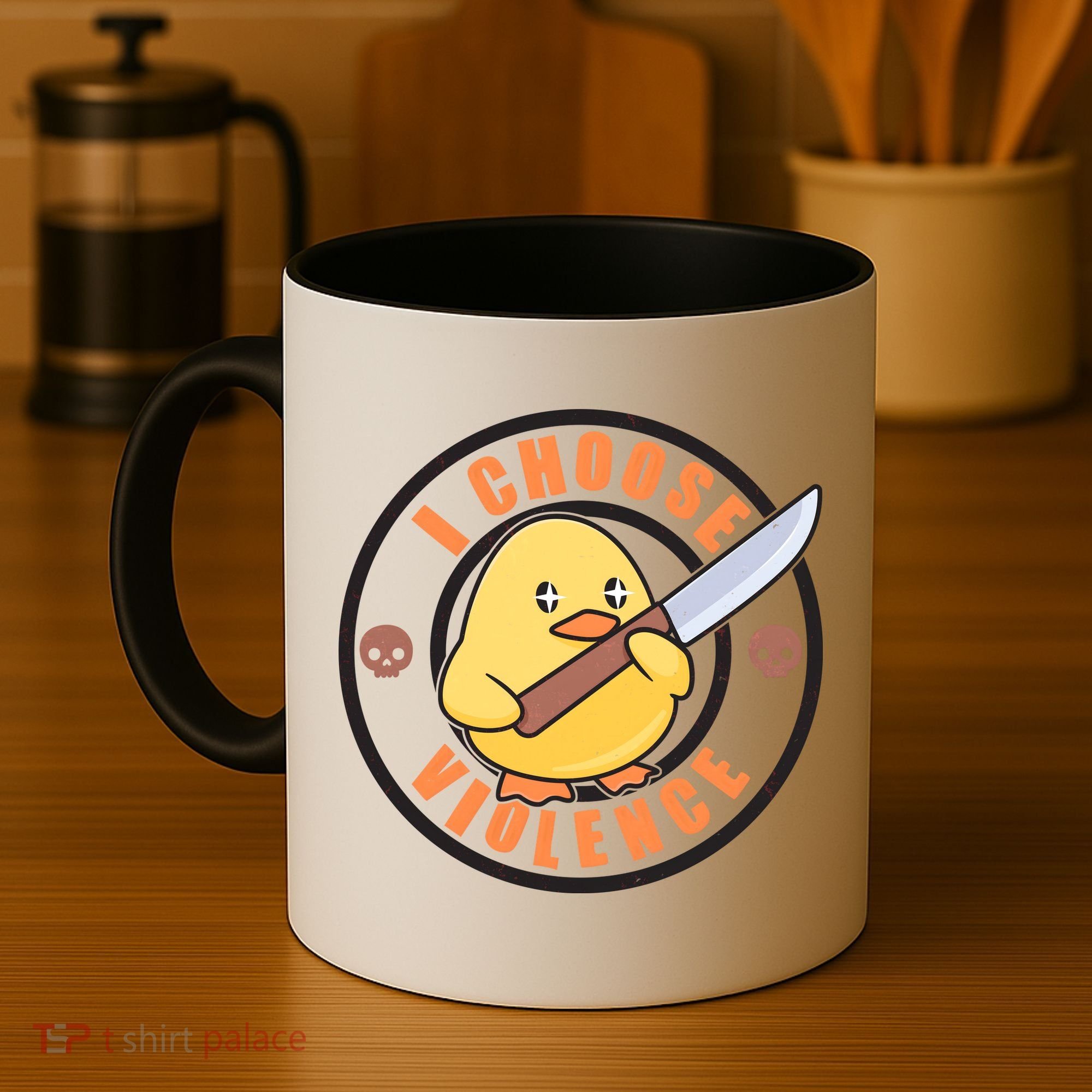 Funny I Choose Violence Baby Chick With Knife Coffee Mug
