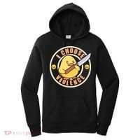 Funny I Choose Violence Baby Chick With Knife Women's Hoodie thumb 0