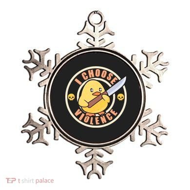Funny I Choose Violence Baby Chick With Knife Ornament