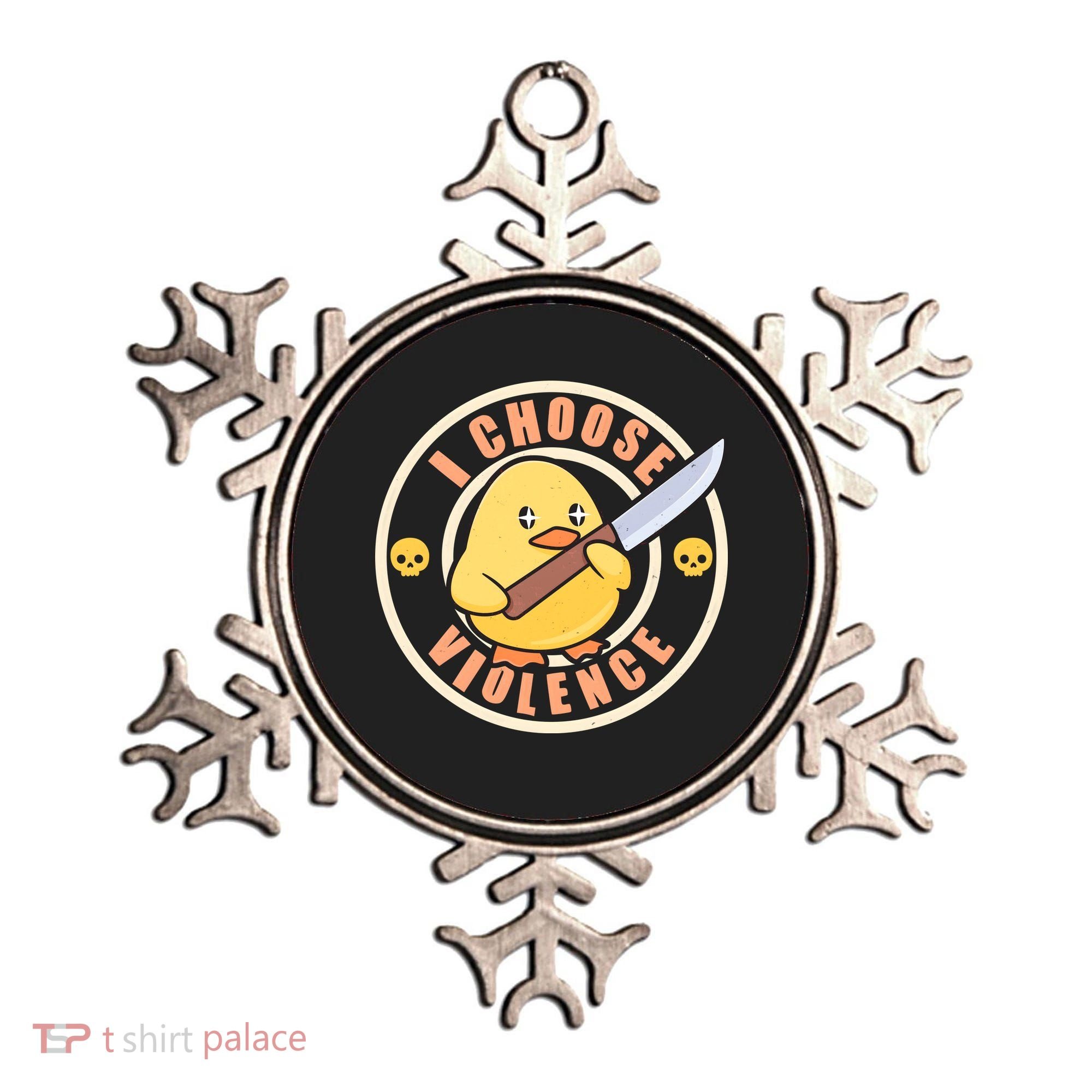 Funny I Choose Violence Baby Chick With Knife Ornament