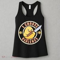 Funny I Choose Violence Baby Chick With Knife Women's Tank Top thumb 3