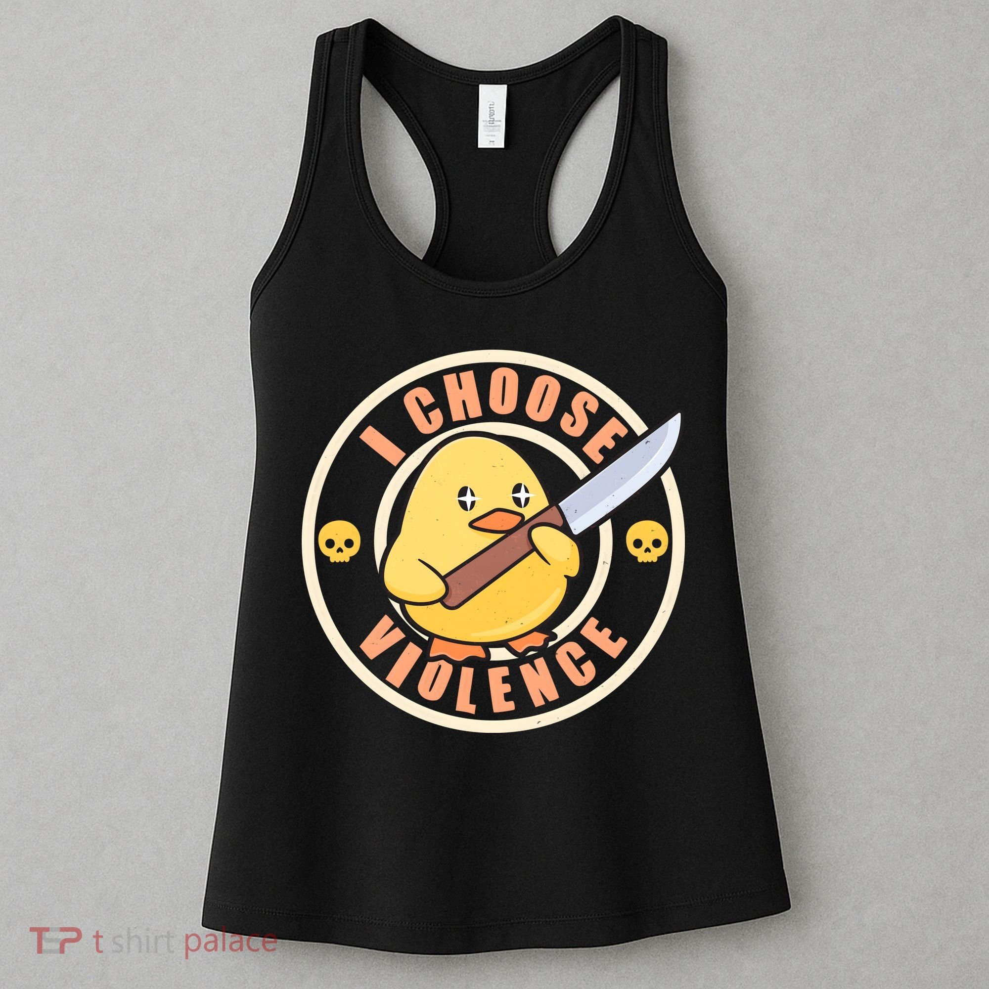 Funny I Choose Violence Baby Chick With Knife Women's Tank Top