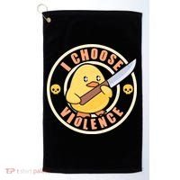 Funny I Choose Violence Baby Chick With Knife Golf Towel thumb 0