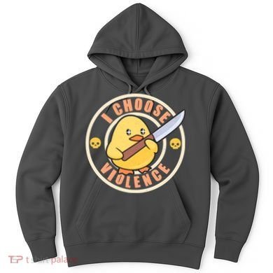 Funny I Choose Violence Baby Chick With Knife Hoodie